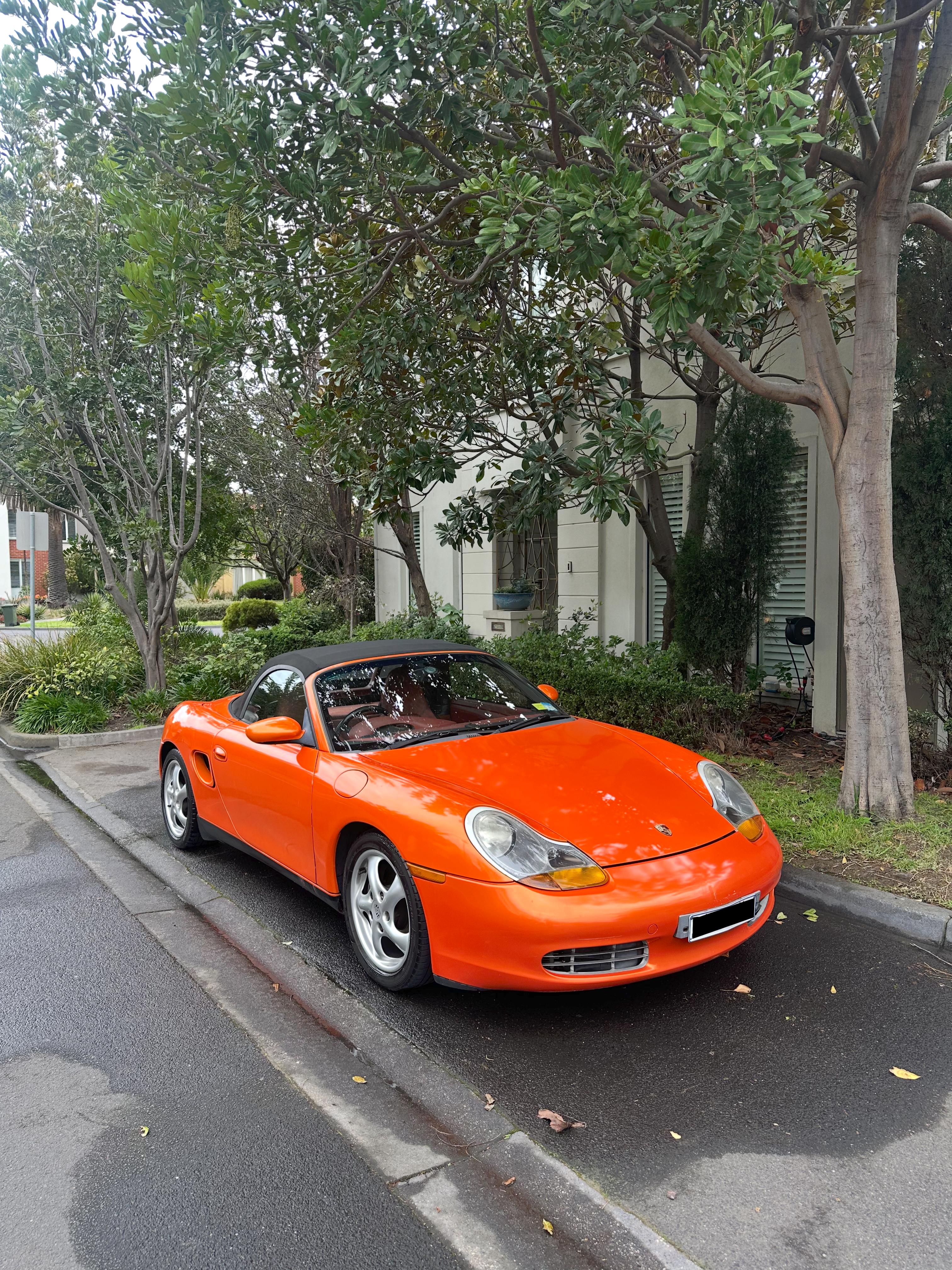 Orange Porsche Boxster 986 exterior detail